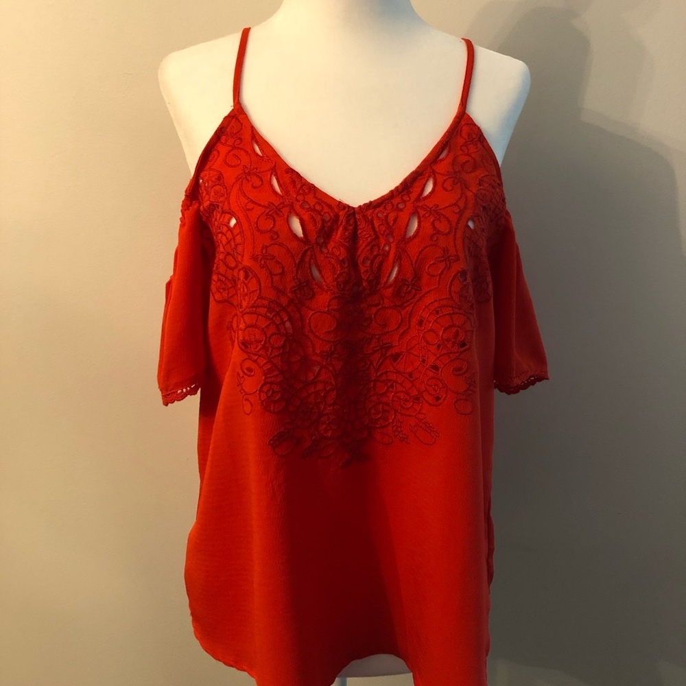 Love on a Hanger Red Off the Shoulder Tank